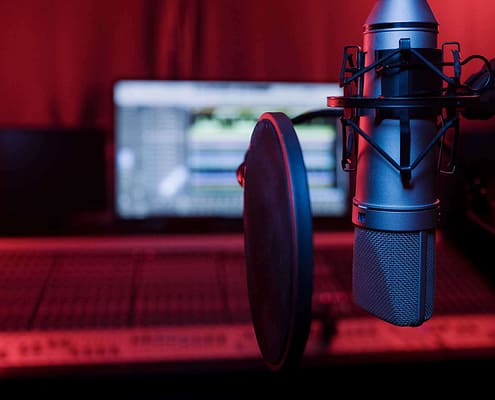 close up microphone pop filter studio 1